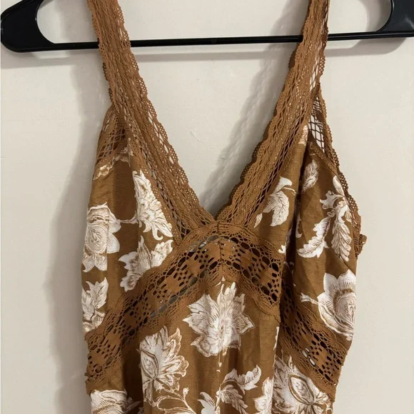 LOFT Brown Lace Detail Dress - Picture 3 of 6